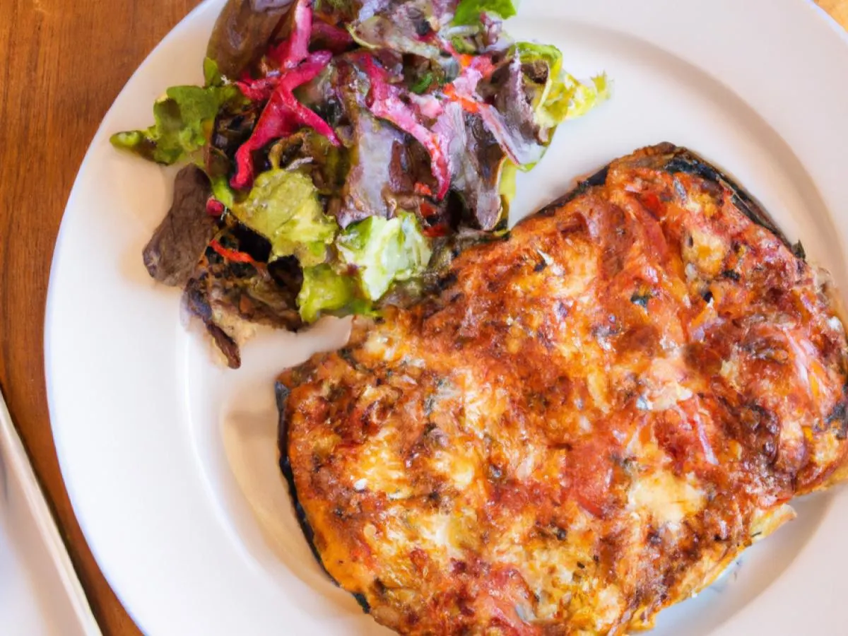 Gluten Free Eggplant Parm with House Salad Gluten Free Eggplant Parm with House Salad