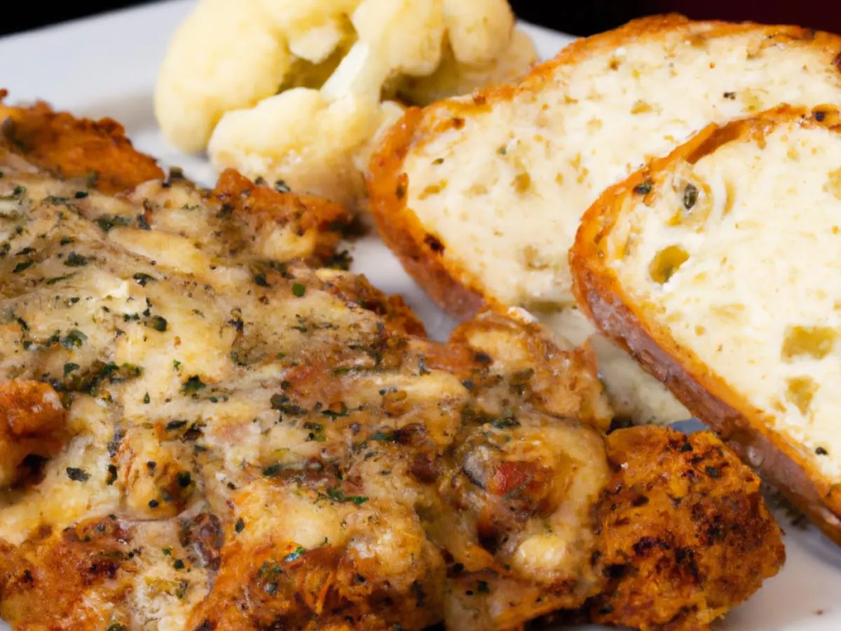 Veal Parm with Breaded Cauliflower and French Bread Veal Parm with Breaded Cauliflower and French Bread
