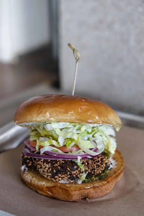 Gluten Free - Falafel Burger w/ Cole Slaw Gluten Free - Falafel Burger w/ Cole Slaw