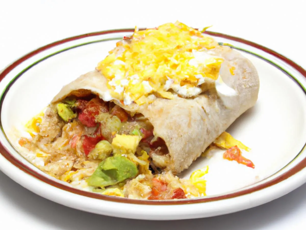 Vegetarian Breakfast Burrito in Flour Tortilla Vegetarian Breakfast Burrito in Flour Tortilla