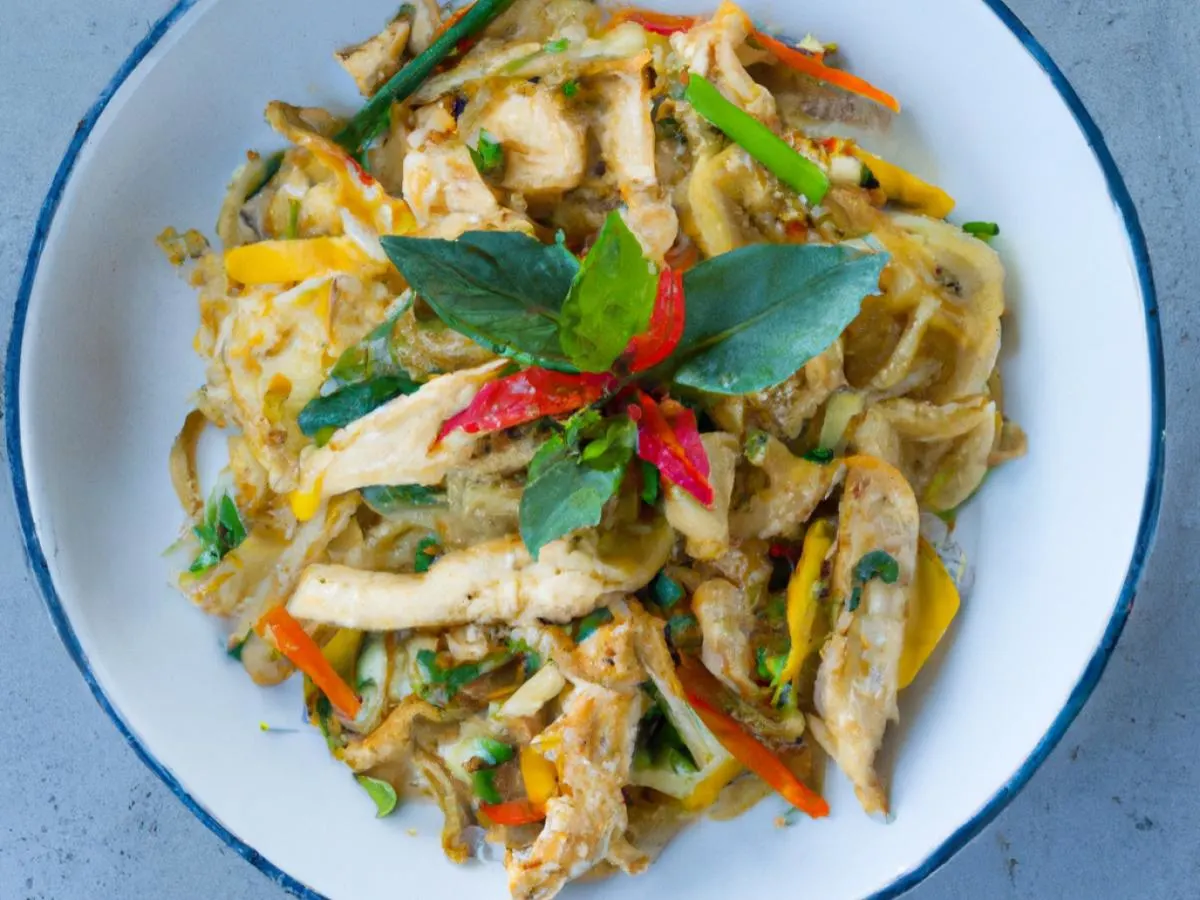 Chicken Satay Drunken Noodles Chicken Satay Drunken Noodles