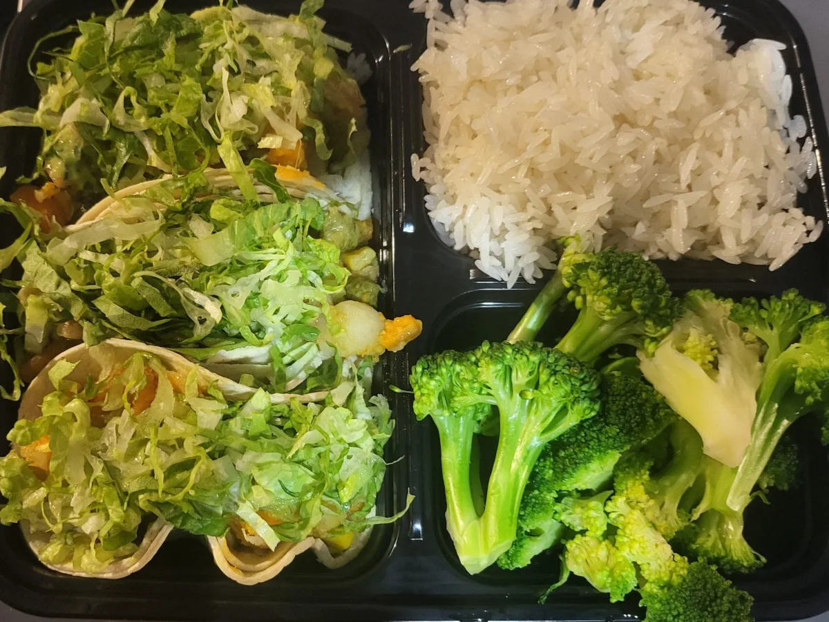 Beef Tacos Corn Tortilla with Rice and Broccoli Beef Tacos Corn Tortilla with Rice and Broccoli