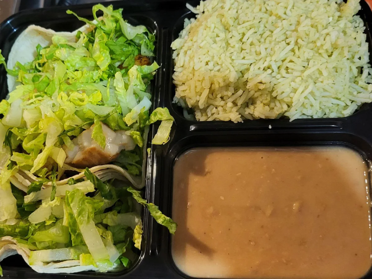Blackened Tilapia Corn Tortilla Tacos with Poblano Rice and Pinto Beans Blackened Tilapia Corn Tortilla Tacos with Poblano Rice and Pinto Beans