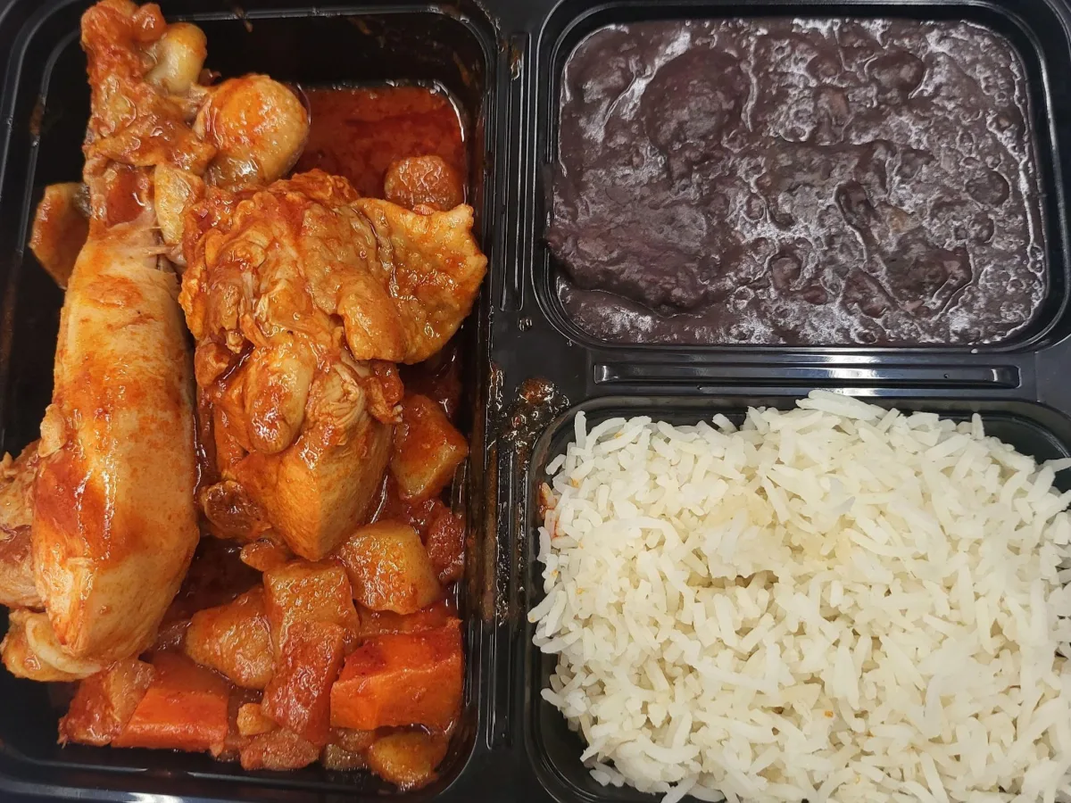 Chicken Mixiotes with White Rice and Black Beans and Roasted Vegetables Chicken Mixiotes with White Rice and Black Beans and Roasted Vegetables