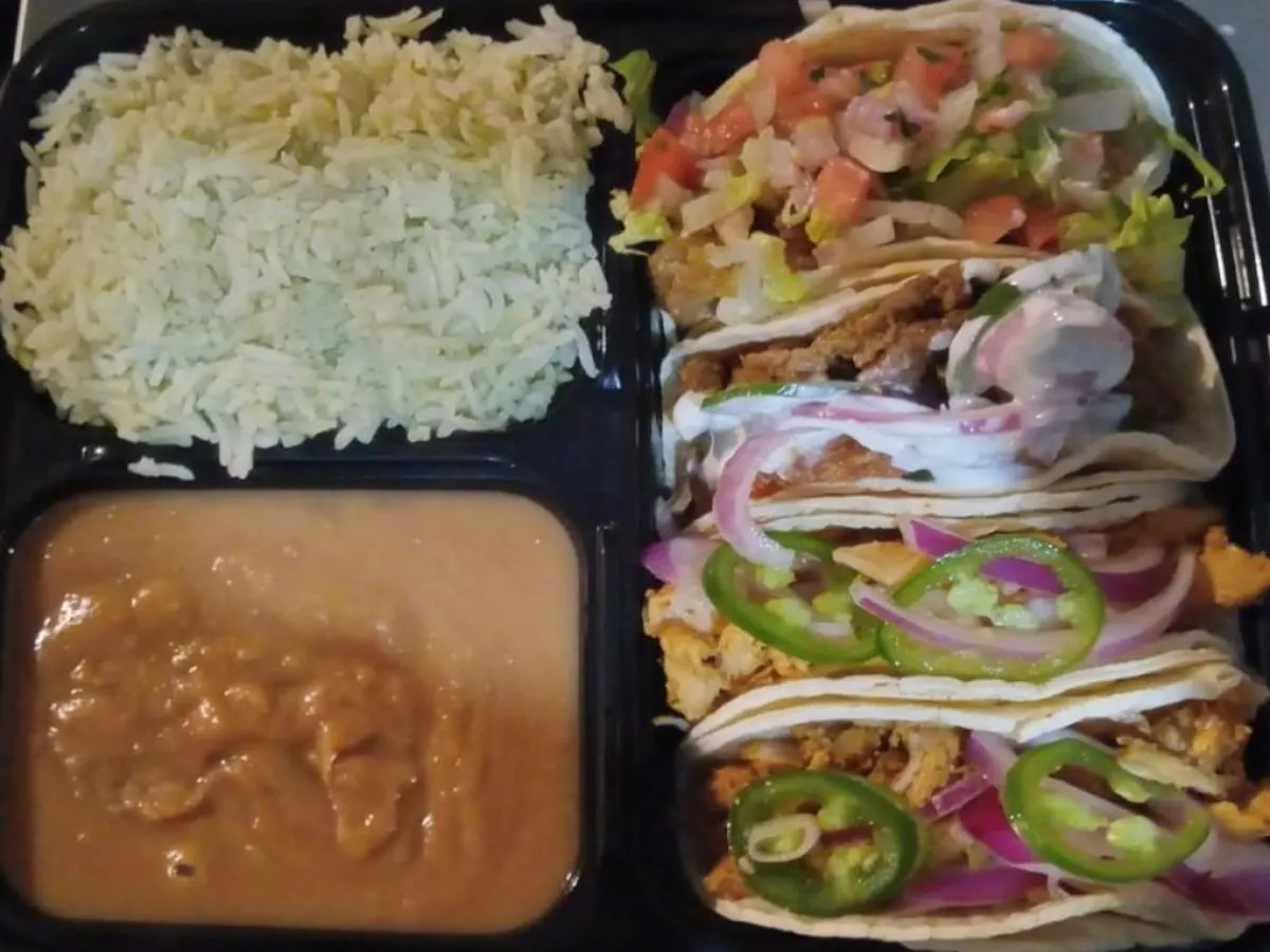 Dual Protein - Grilled Steak and Chicken Tacos & White Rice Dual Protein - Grilled Steak and Chicken Tacos & White Rice