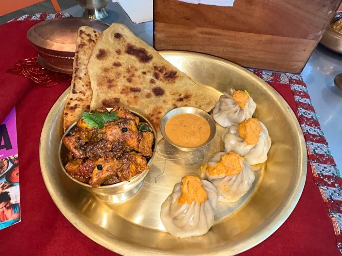 Grilled Nepali Chicken with Nepali Roti and Chicken Momo