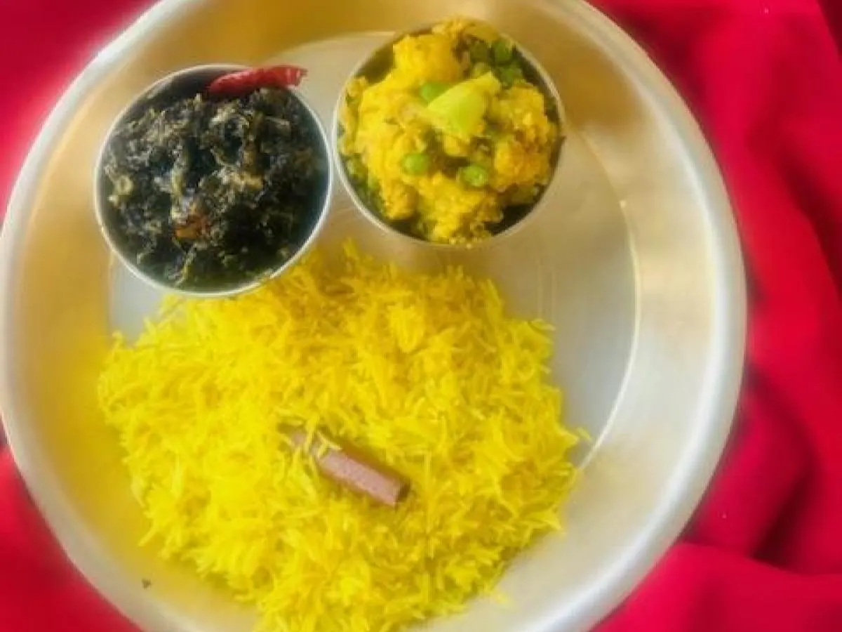 Palungo Paneer with Jeera Rice and Kauli Hariyo Kerau