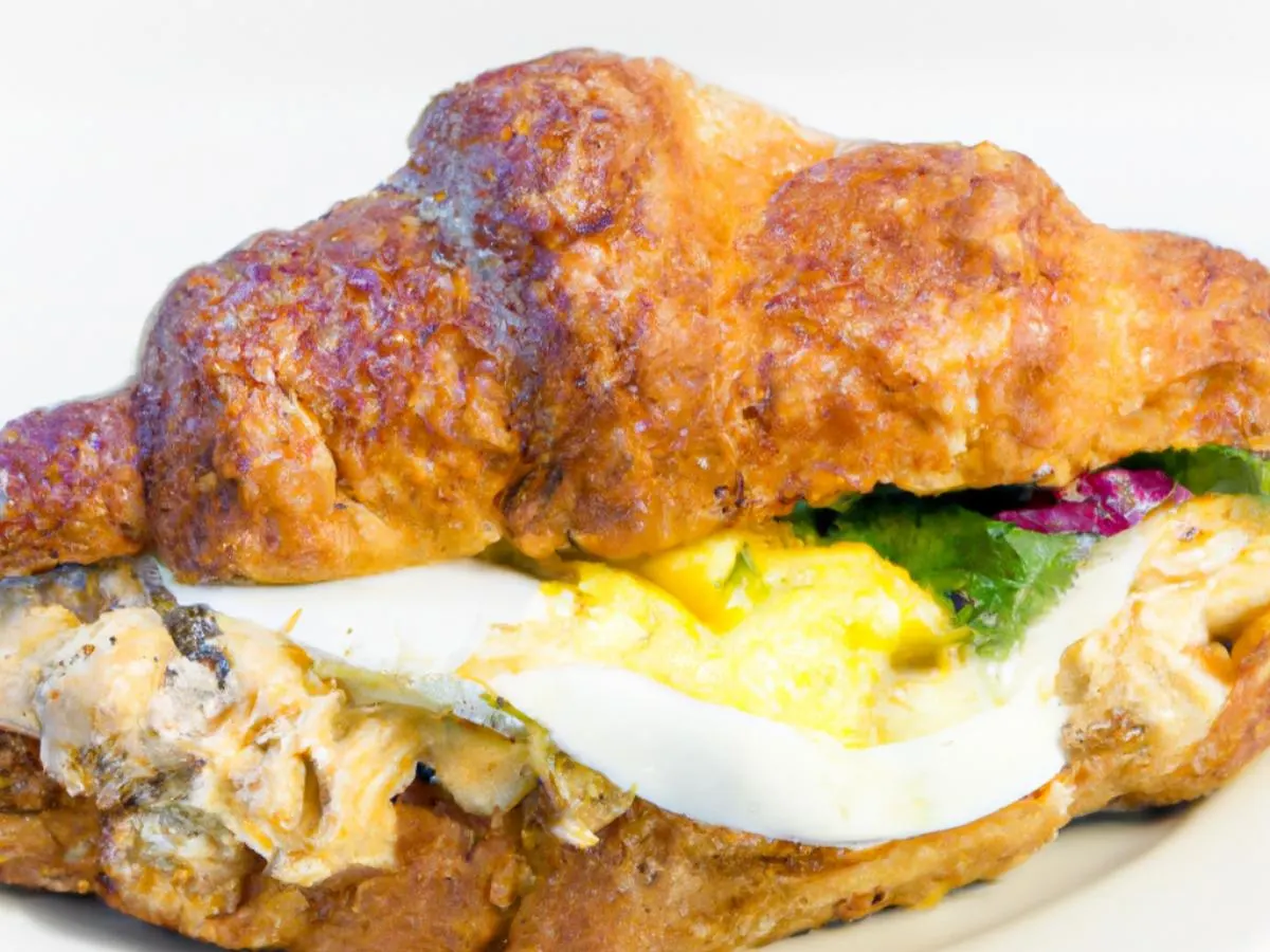 Chicken, Egg and Cheese Croissant Sandwich