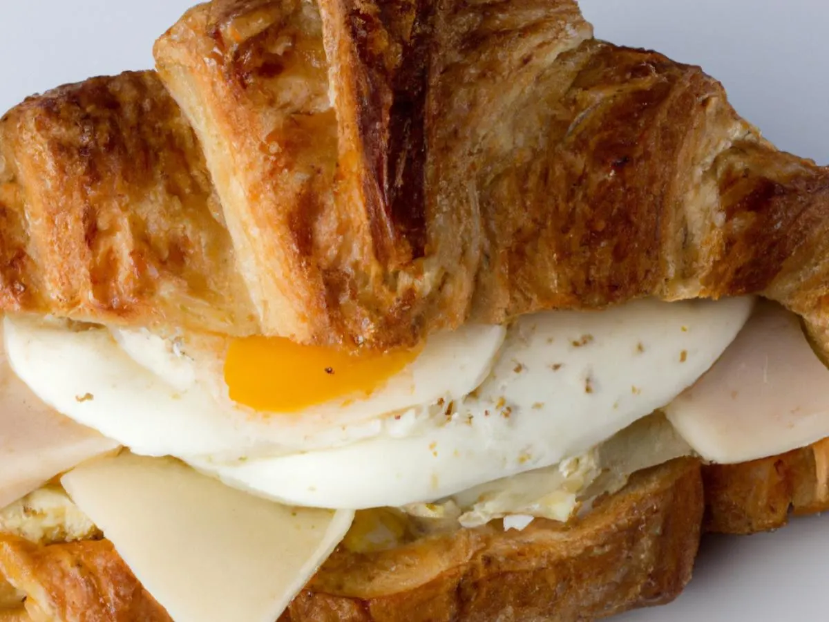 Turkey, Egg and Cheese Croissant Sandwich