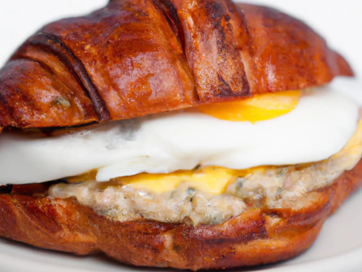 Veggie Patty, Egg and Cheese Croissant Sandwich (Vegetarian)