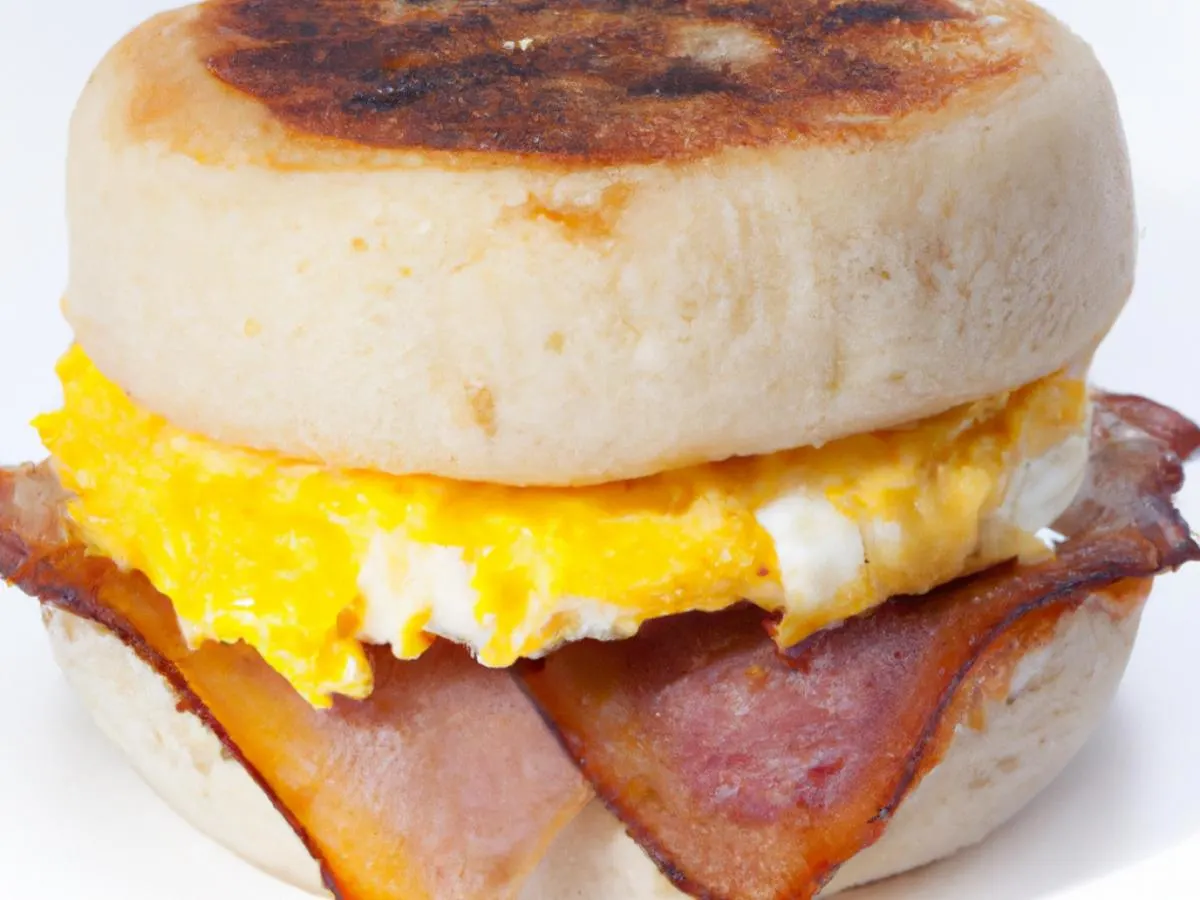 Bacon, Egg and Cheese Sandwich on an English Muffin
