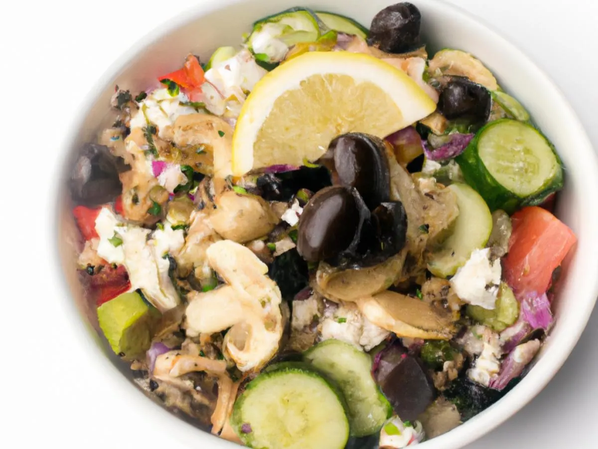 Greek Salad With Zaatar Mushroom Greek Salad With Zaatar Mushroom
