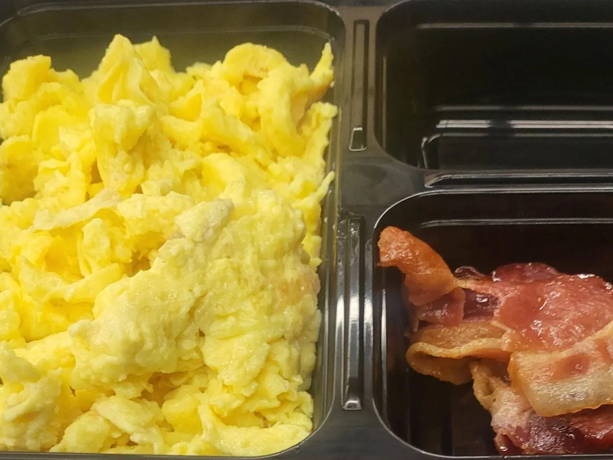 Eggs and Bacon Box with Hash Browns