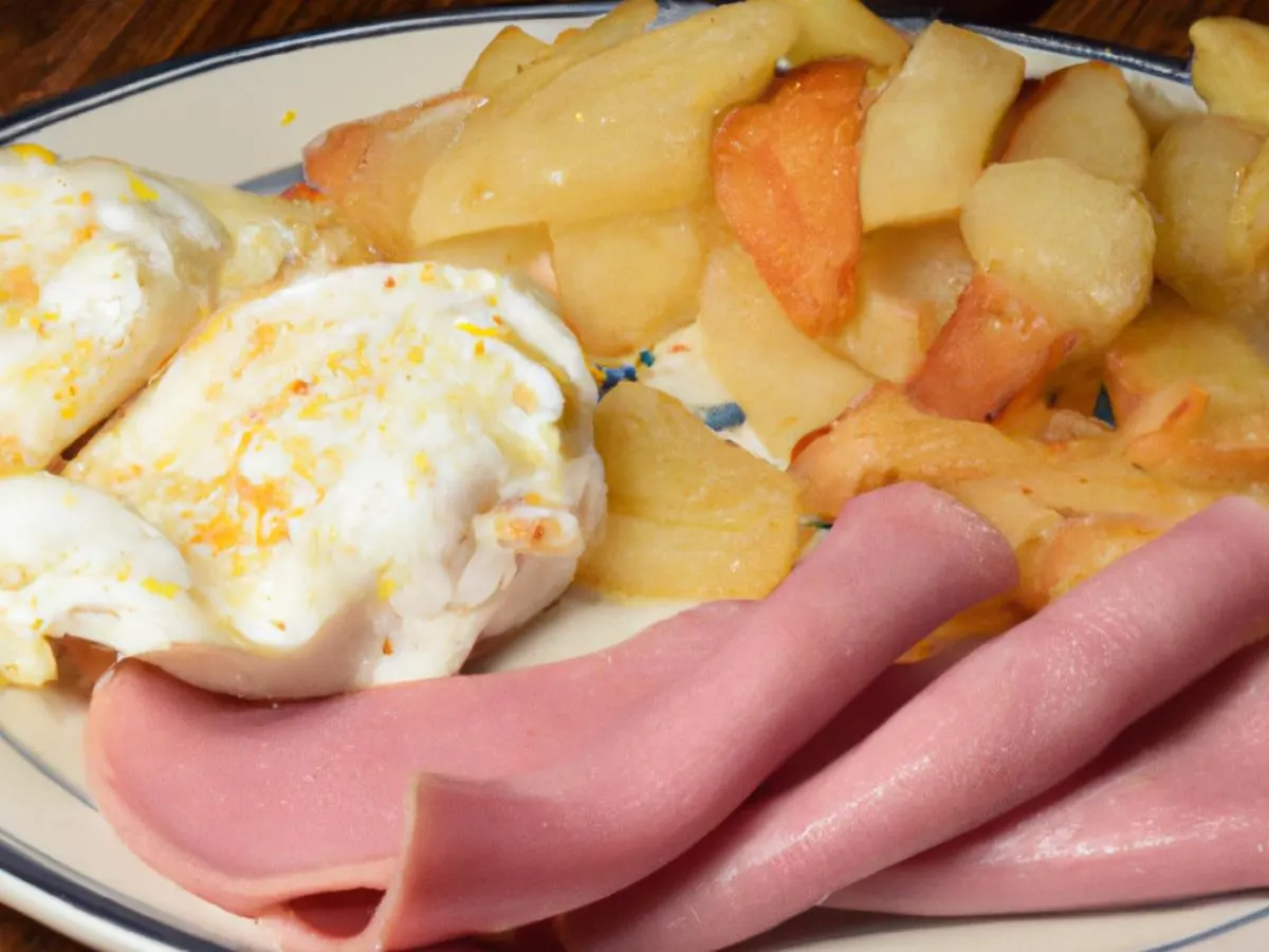Egg Whites and Ham Box with Fruits and Fries