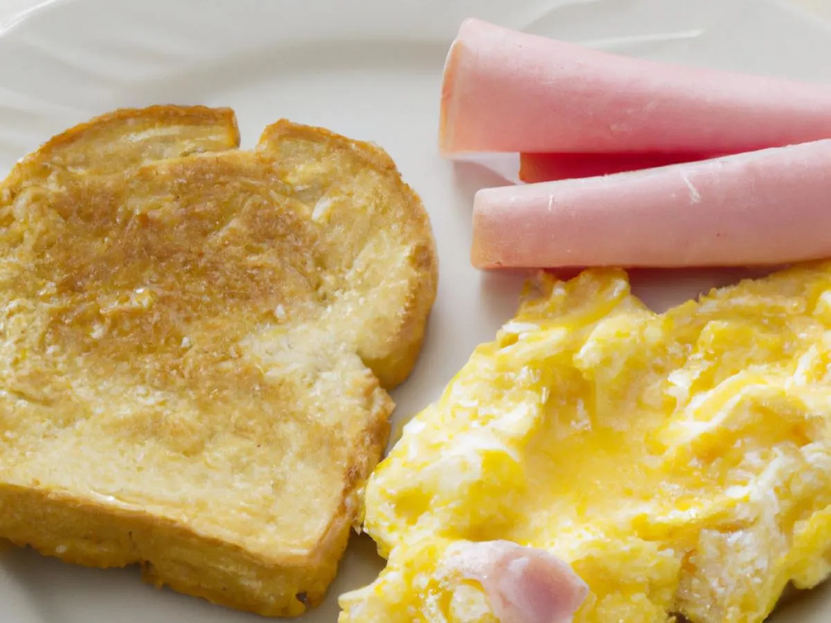 Egg Whites and Ham Box with Toast and Hash