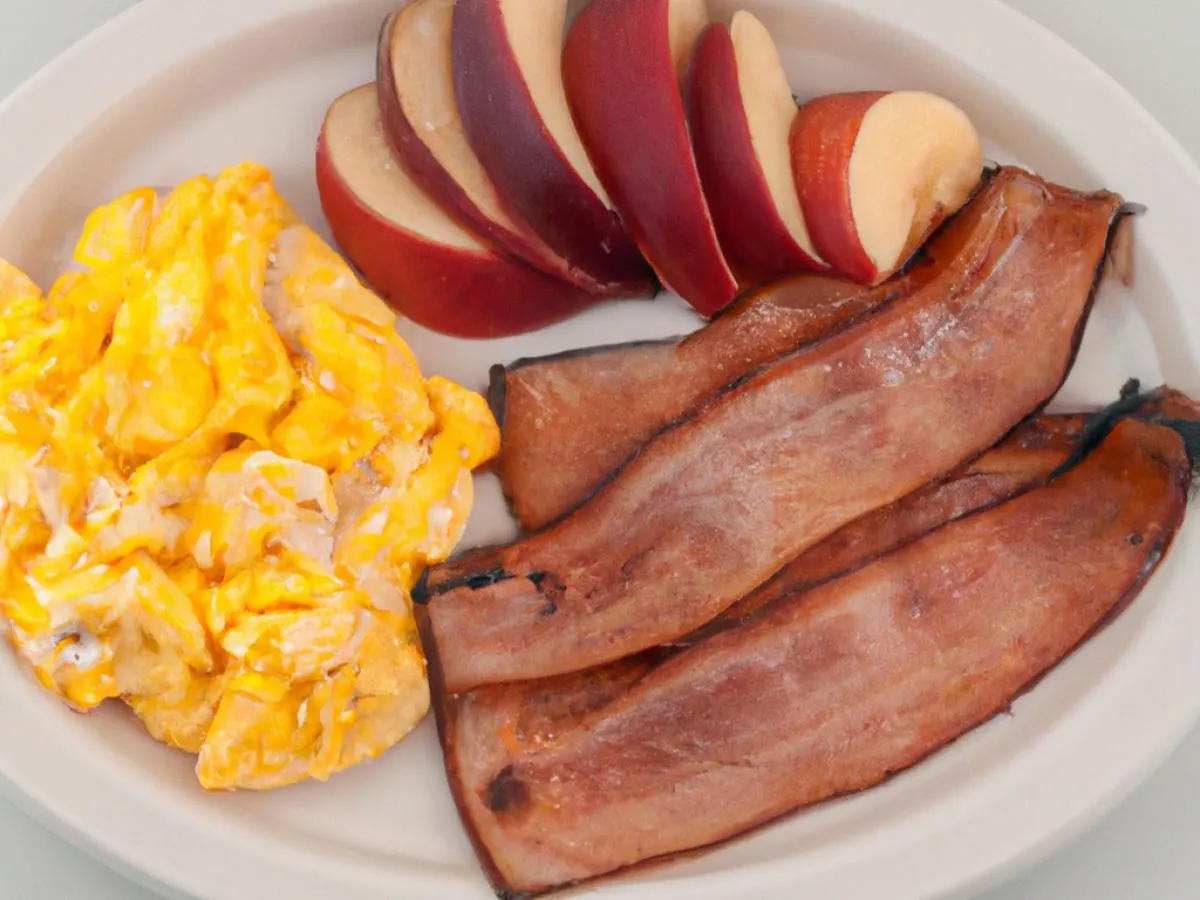 Eggs and Turkey Bacon Box with Fruits