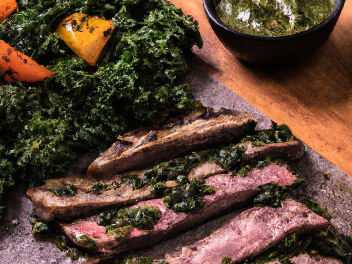 Churrasco with Chimichurri, Sauteed Kale and Grilled Veggies Churrasco with Chimichurri, Sauteed Kale and Grilled Veggies