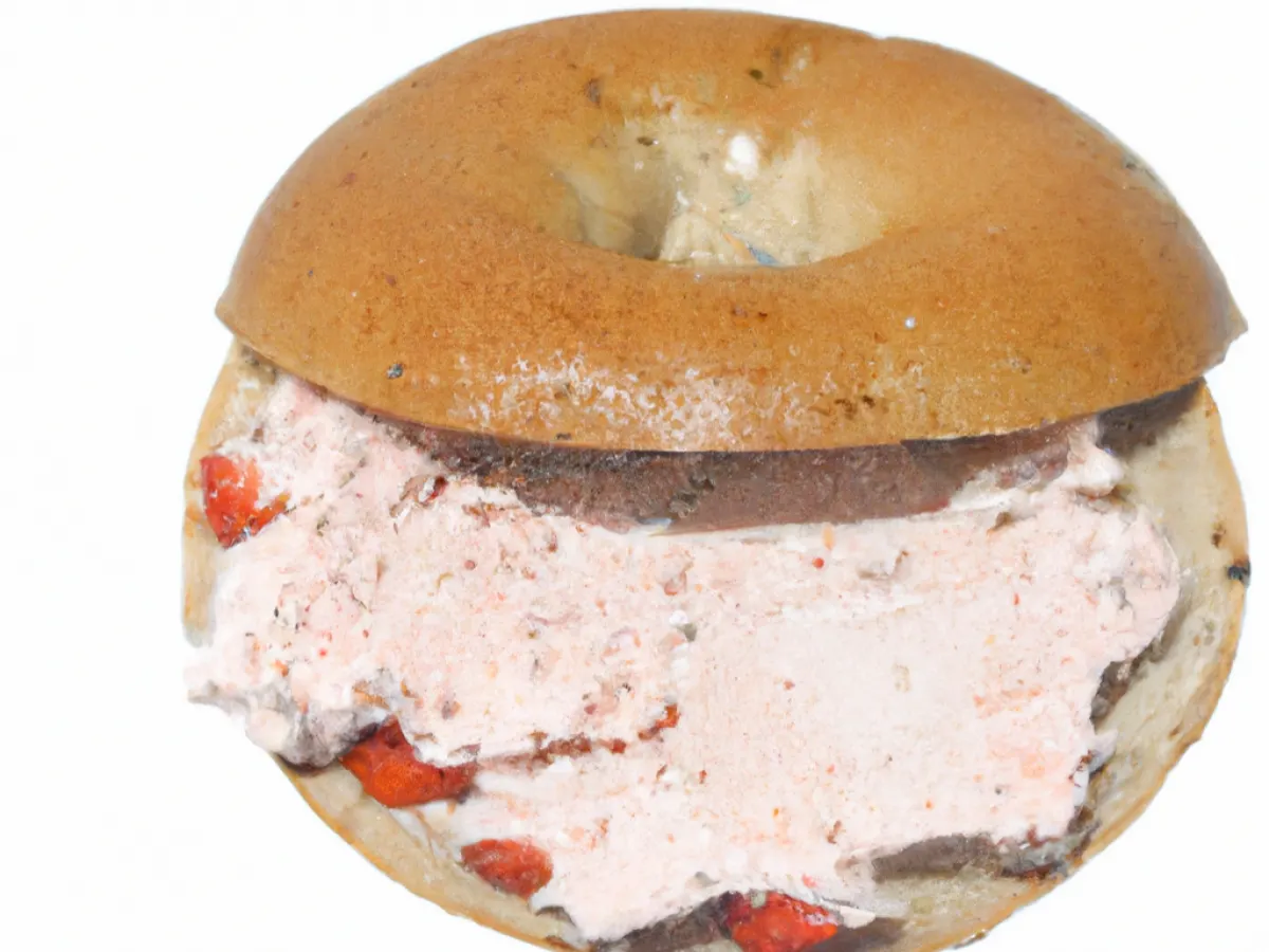 Salt Bagel with Strawberry Cream Cheese (Boxed) Salt Bagel with Strawberry Cream Cheese (Boxed)
