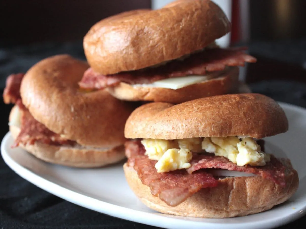 Turkey Bacon, Egg and American Cheese on a Bagel (Boxed) Turkey Bacon, Egg and American Cheese on a Bagel (Boxed)