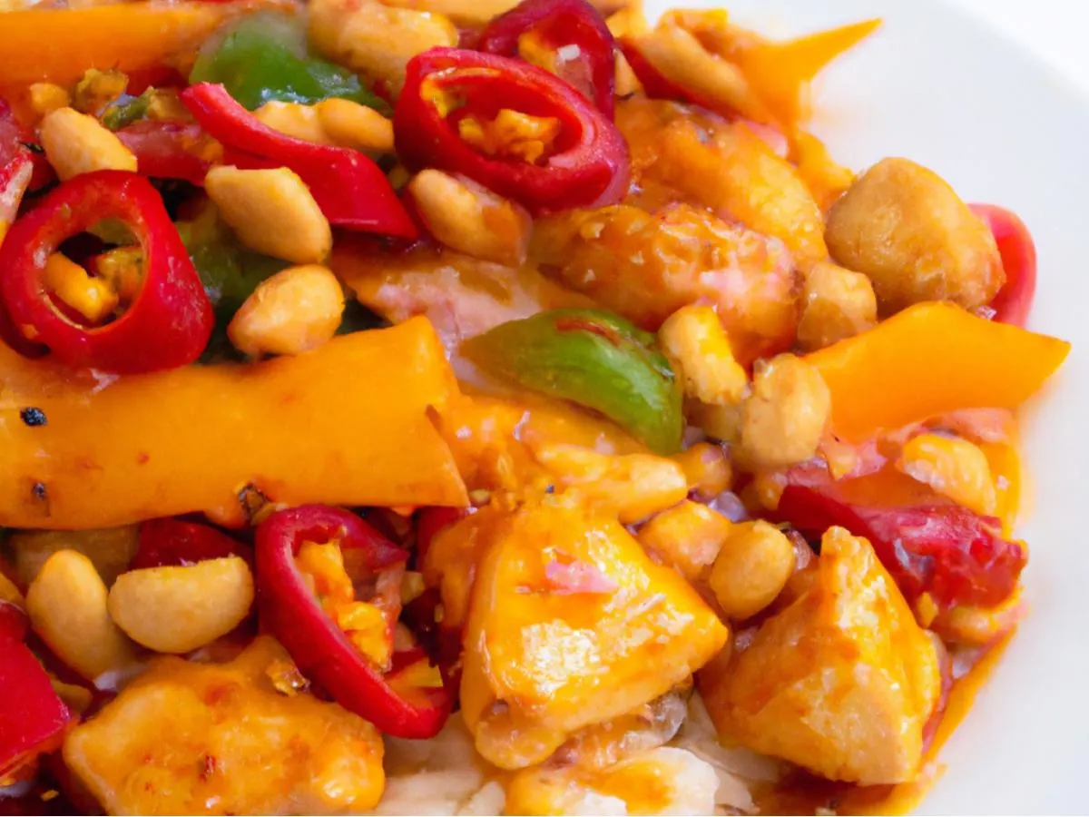 Kung Pao Chicken with Veggie Potstickers Kung Pao Chicken with Veggie Potstickers