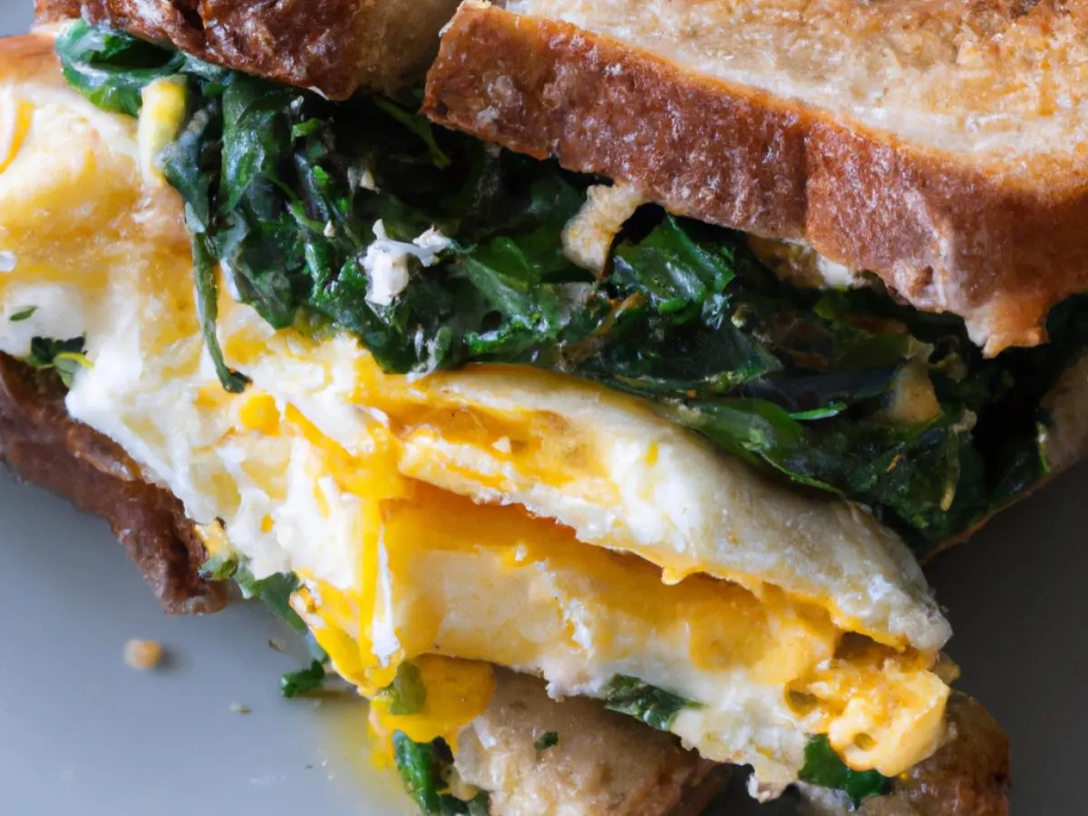 Egg, Spinach and Cheese Sandwich Egg, Spinach and Cheese Sandwich