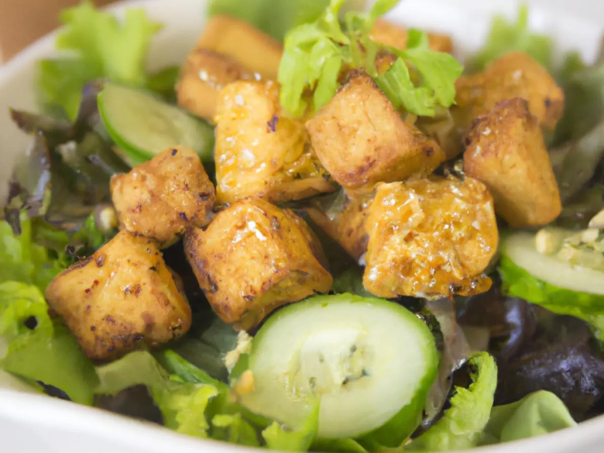 Sweet Fried Tofu Salad Bowl