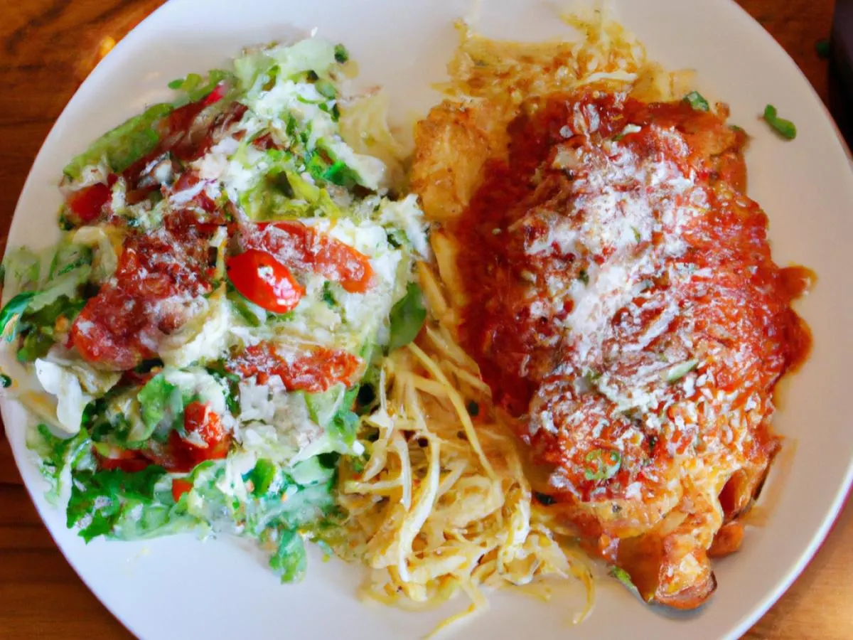 Gluten Free Chicken Parm with House Salad Gluten Free Chicken Parm with House Salad