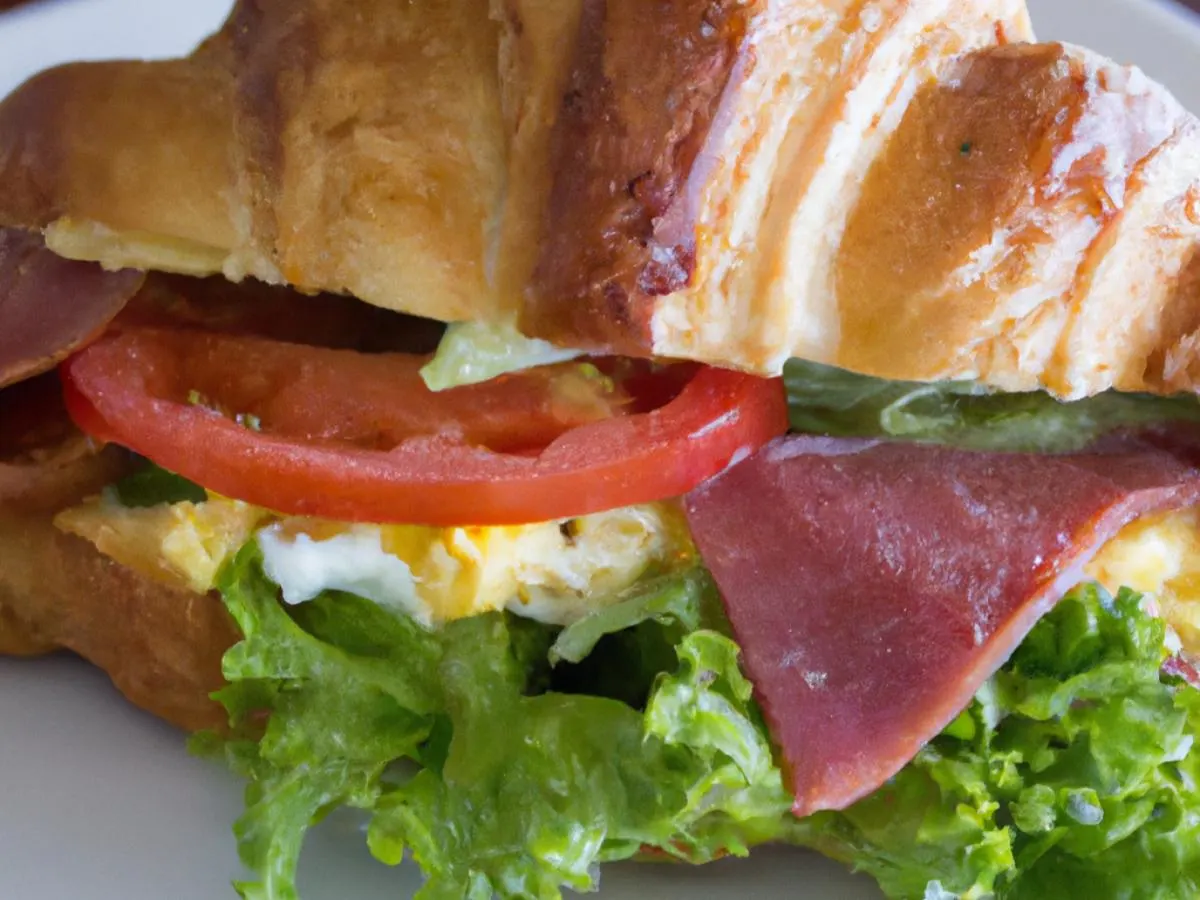Black Forest Ham Sunrise Sandwich on a Croissant Black Forest Ham Sunrise Sandwich on a Croissant