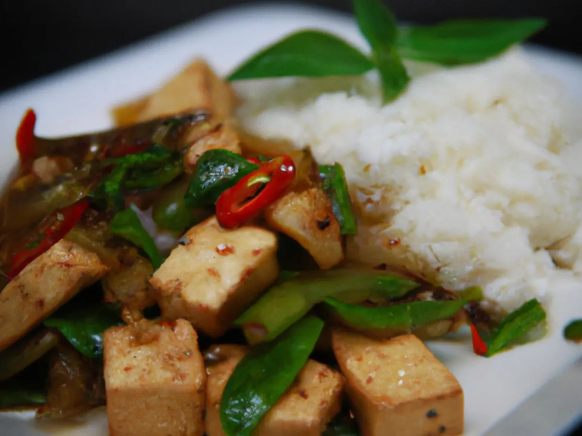 Saute Pliking with Fried Tofu [21 oz]
