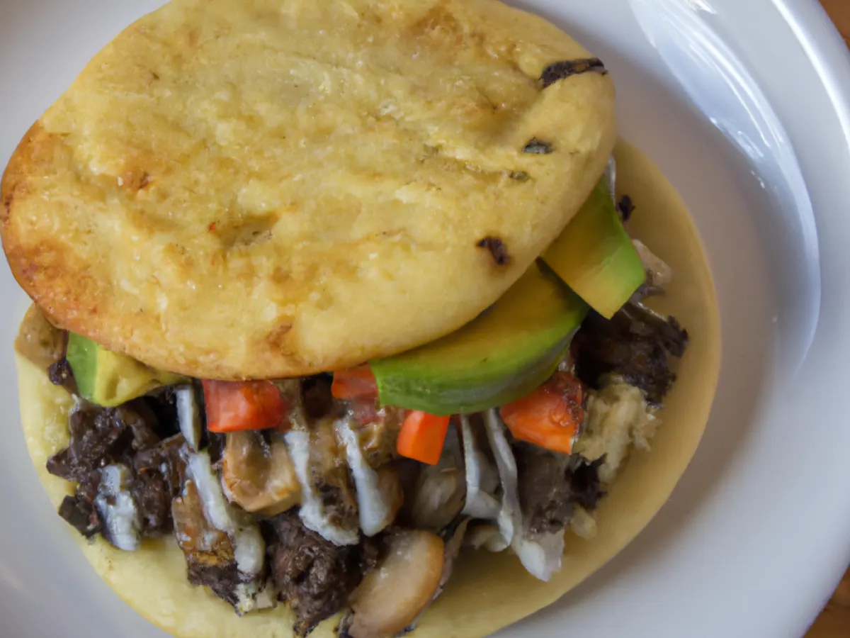 Regular Mushrooms and Potatoes Arepa Regular Mushrooms and Potatoes Arepa