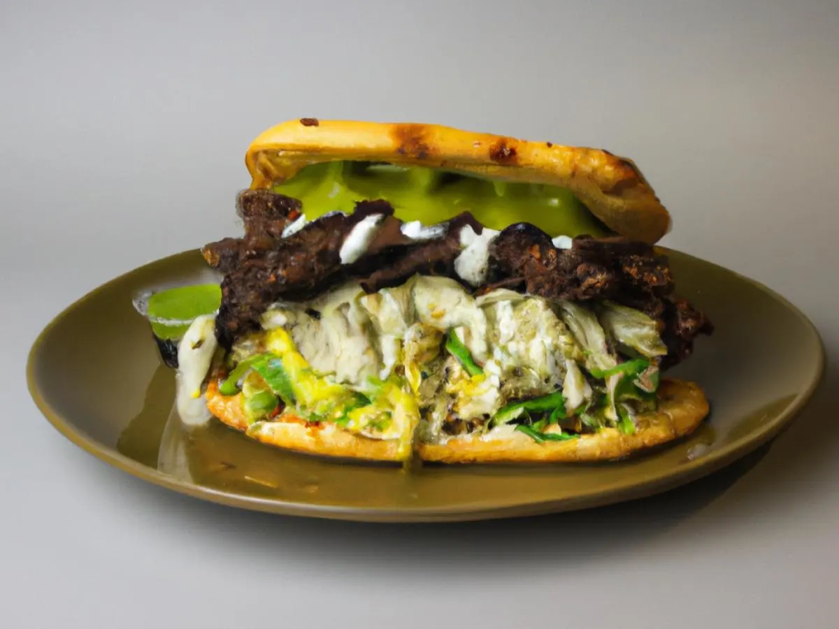 Hearty Steak Patacon Sandwich Hearty Steak Patacon Sandwich