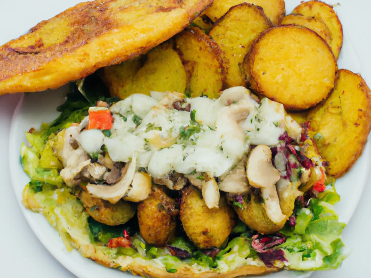 Hearty Mushroom and Potatoes Patacon Sandwich Hearty Mushroom and Potatoes Patacon Sandwich
