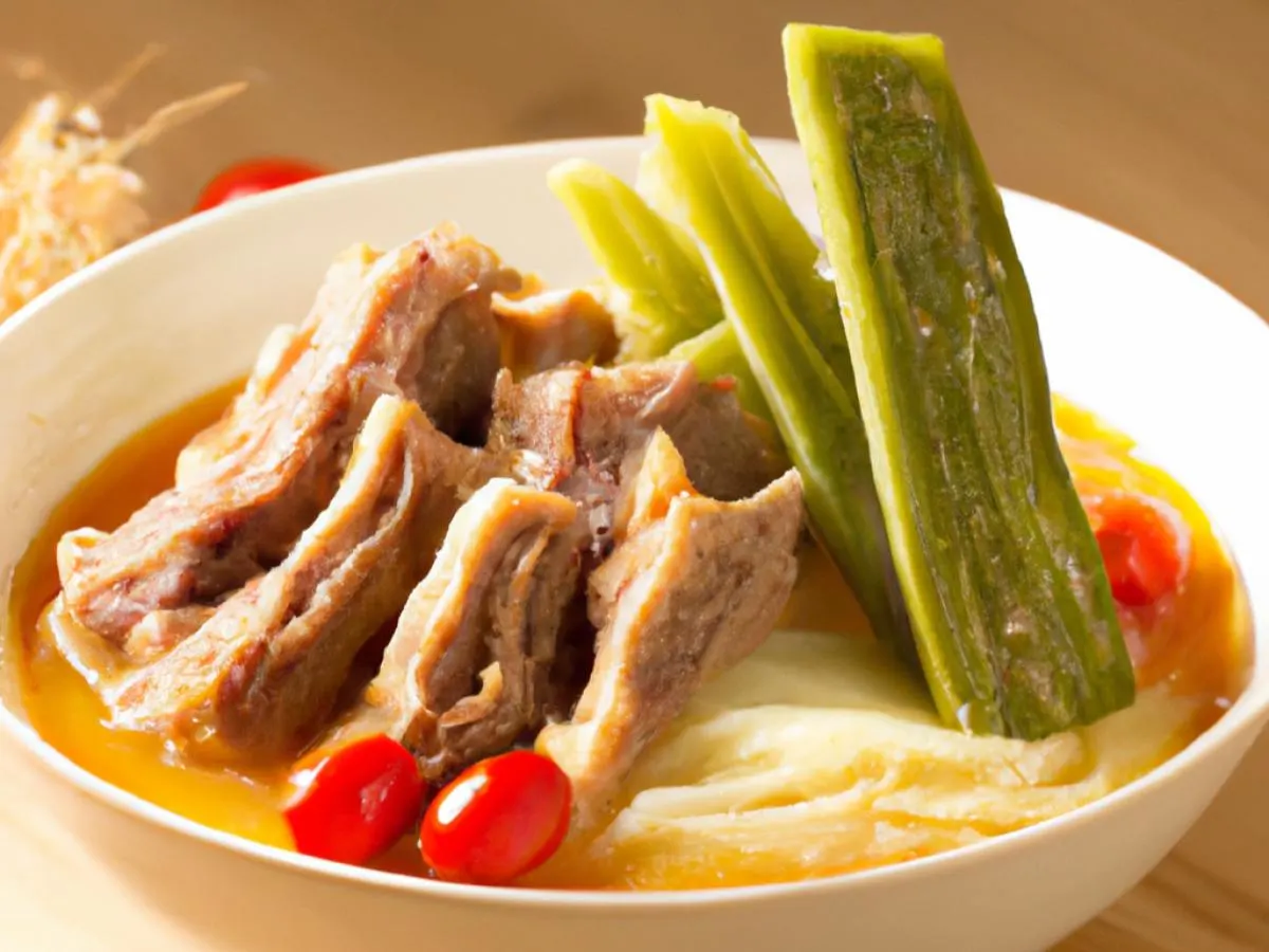 Pork ribs bittermelon & ramen noodle soup Pork ribs bittermelon & ramen noodle soup
