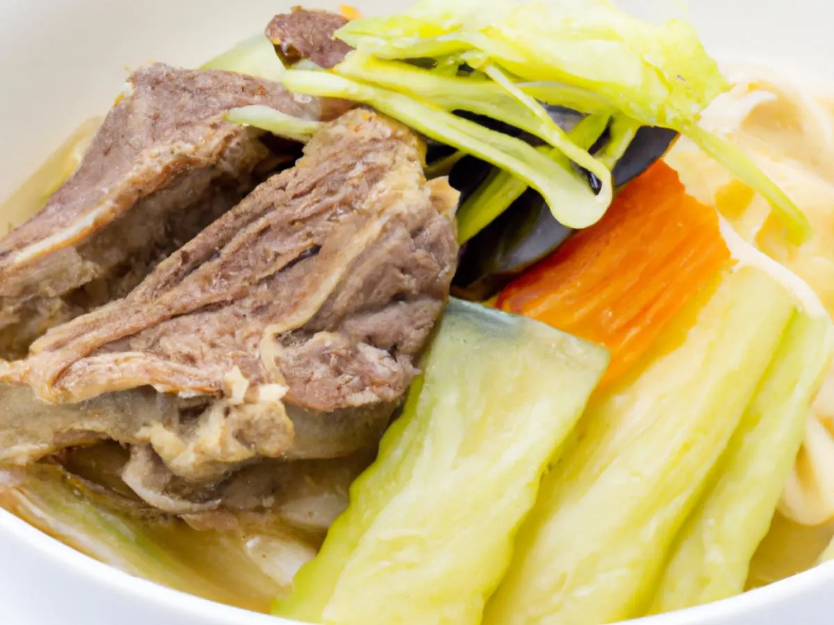 Pork ribs bittermelon & udon noodle soup Pork ribs bittermelon & udon noodle soup