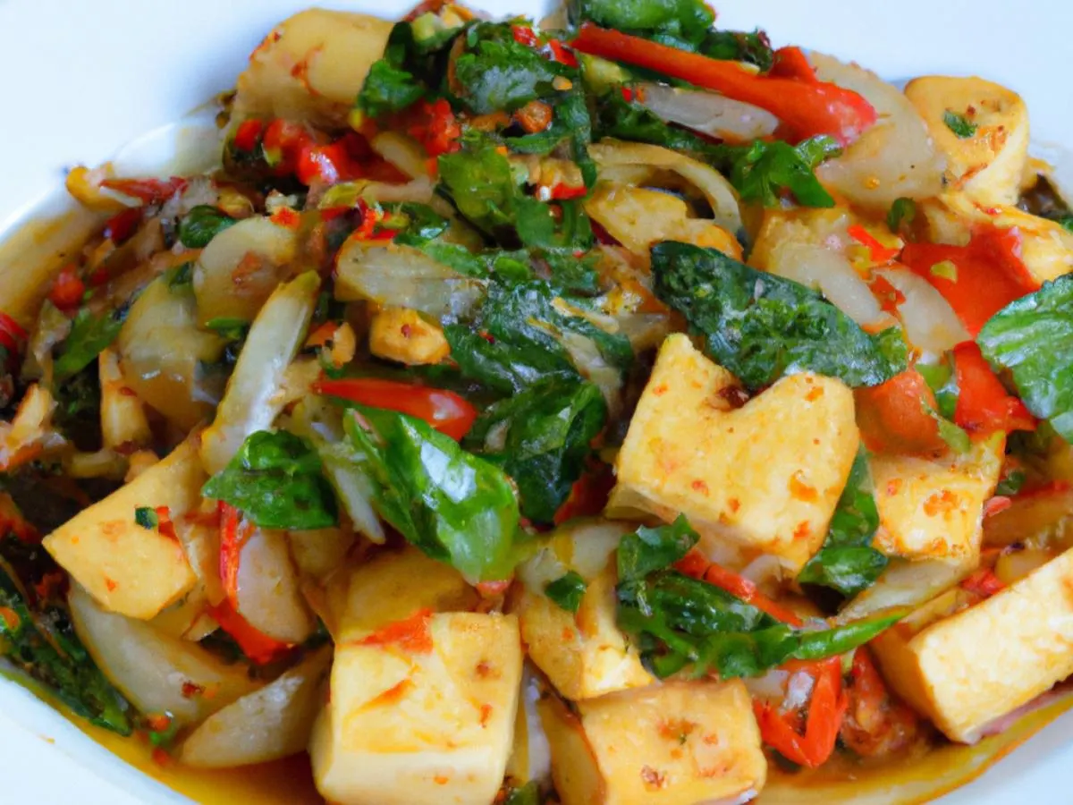Tofu Basil Stir Fry - No Oyster Sauce Tofu Basil Stir Fry - No Oyster Sauce