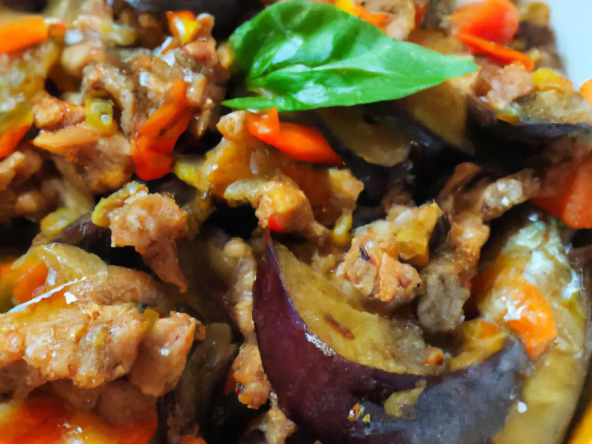 Pork Eggplant with Thai Basil Pork Eggplant with Thai Basil