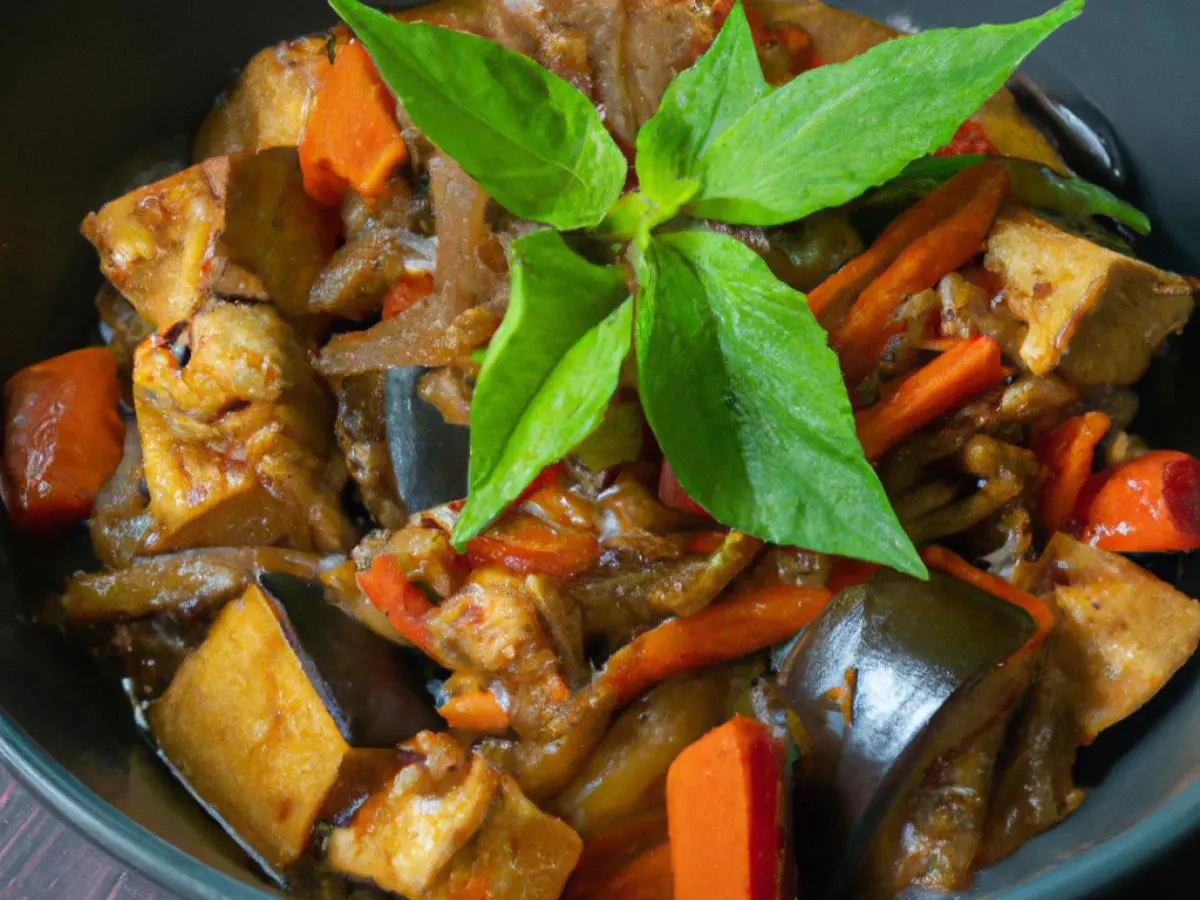 Tofu Eggplant with Thai Basil - No Oyster Sauce Tofu Eggplant with Thai Basil - No Oyster Sauce