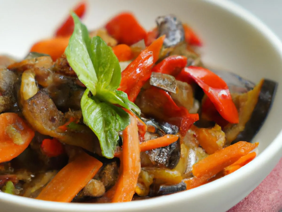 Veggie Eggplant with Thai Basil - No Oyster Sauce Veggie Eggplant with Thai Basil - No Oyster Sauce