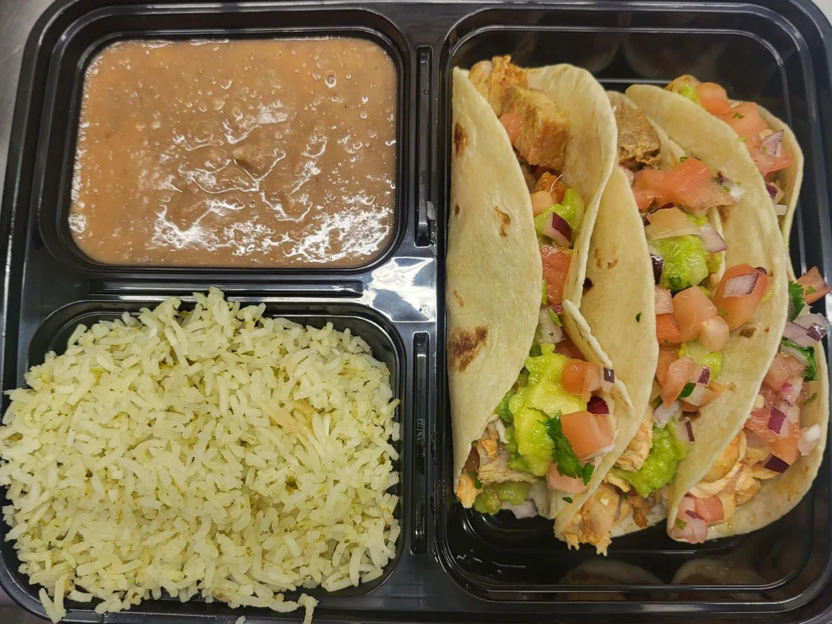 Dual Protein - Roasted Pork and Chicken (flour)Tacos Dual Protein - Roasted Pork and Chicken (flour)Tacos