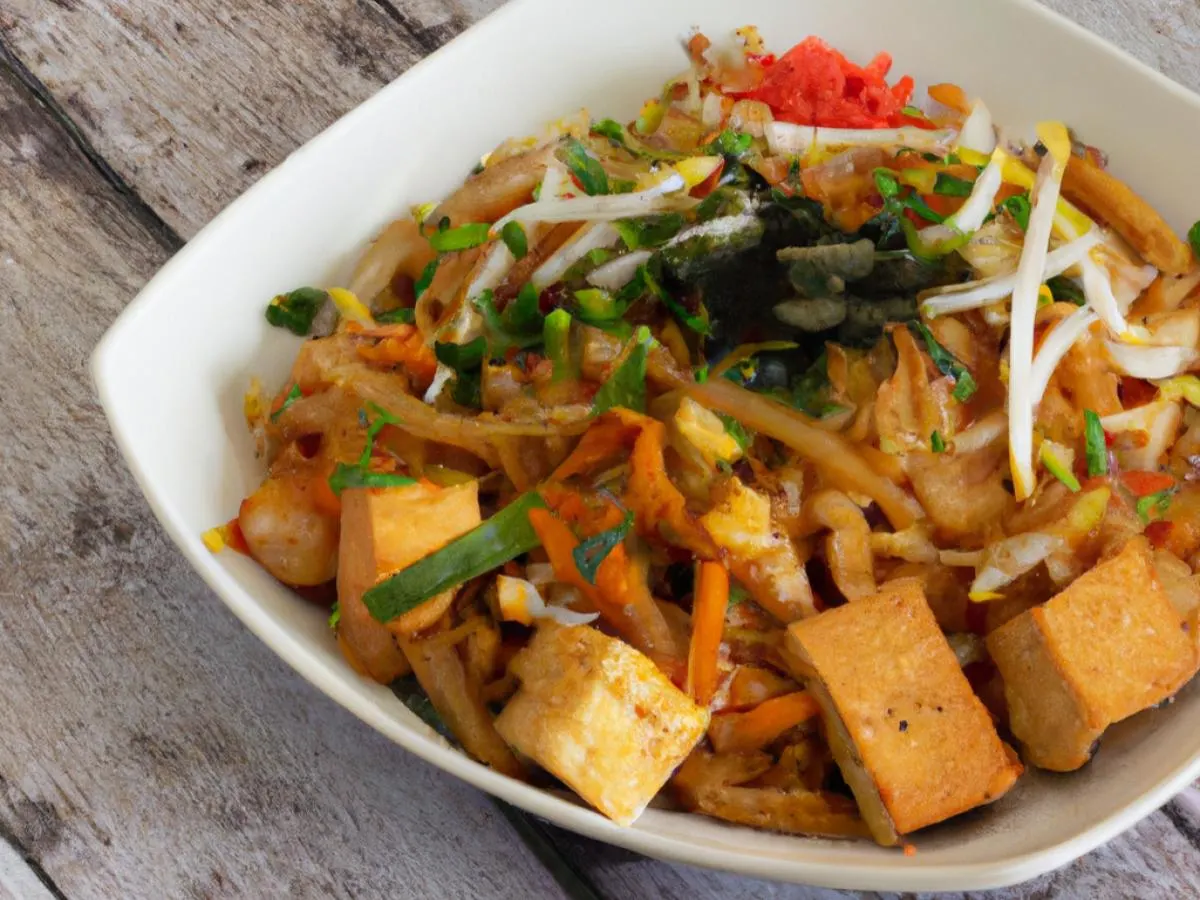 Udon phad thai tofu Udon phad thai tofu