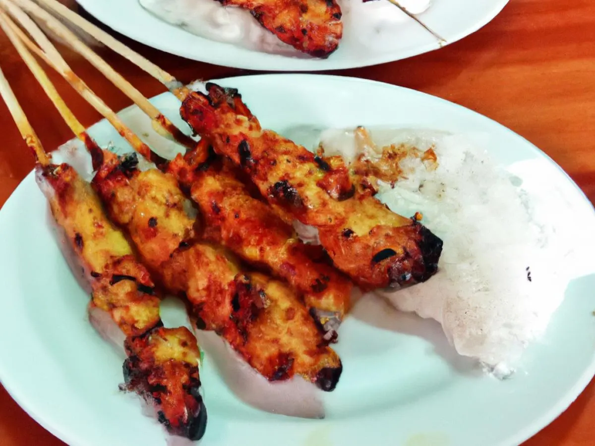 Chicken Satay on rice Chicken Satay on rice