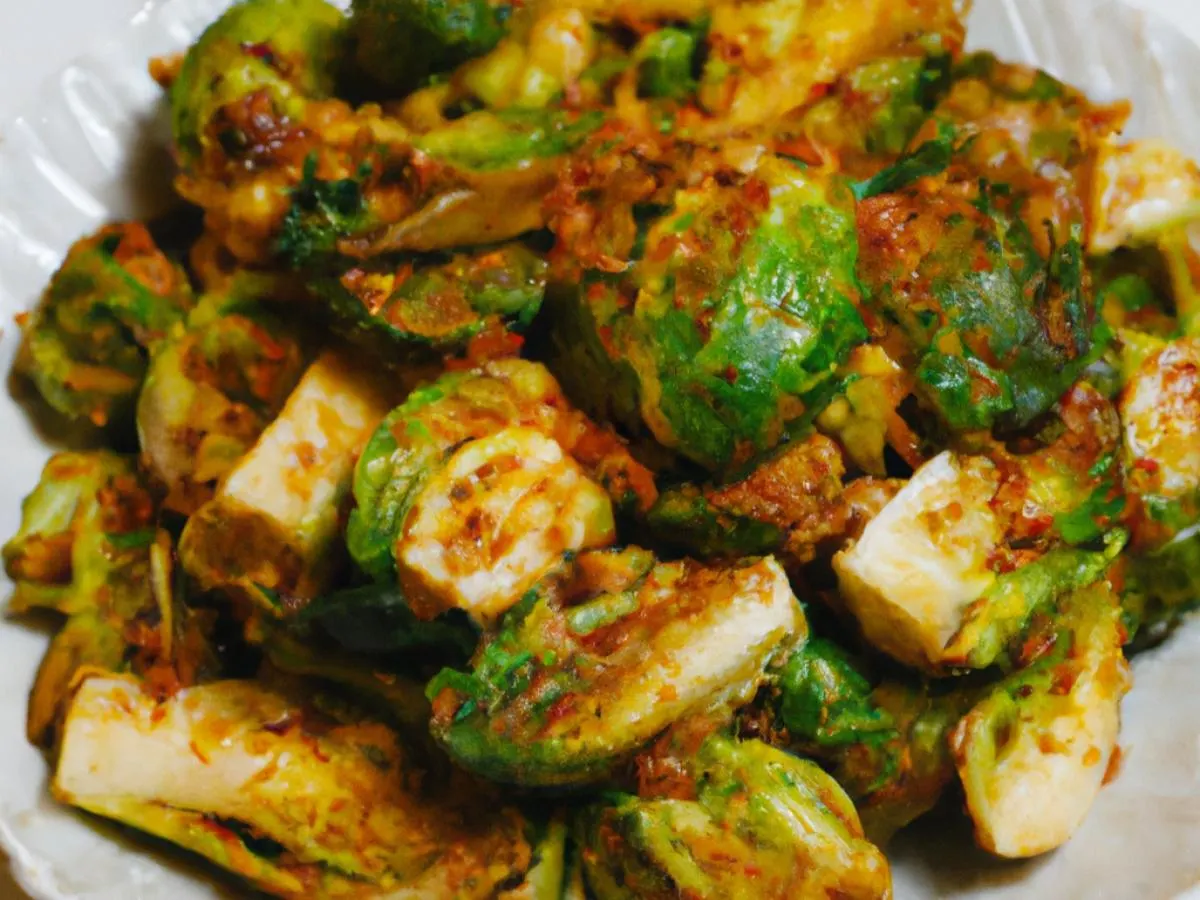 Roasted Brussels Sprouts & Kimchi