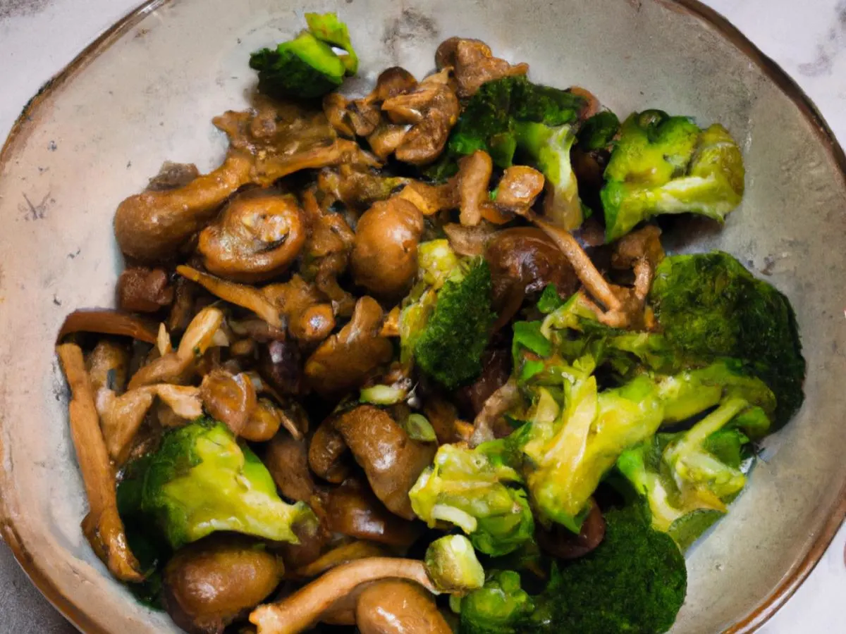 Roasted Mushrooms & Broccoli for BYO Bowl