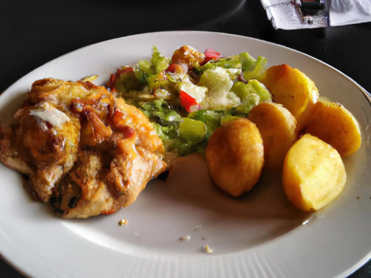 Chicken Vesuvio with Caesar Salad Chicken Vesuvio with Caesar Salad