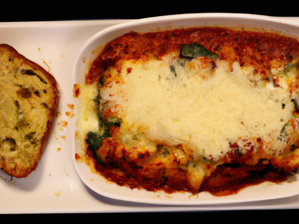 Spinach Lasagna with Marinara Sauce with Breaded Cauliflower Spinach Lasagna with Marinara Sauce with Breaded Cauliflower