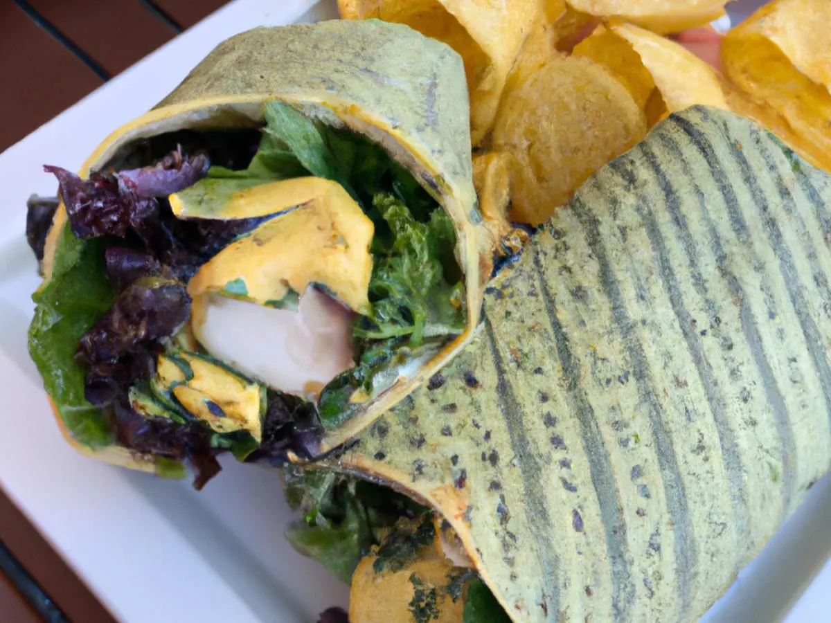 Smoked Chicken Salad Wrap & House Salad with Vinaigrette Smoked Chicken Salad Wrap & House Salad with Vinaigrette