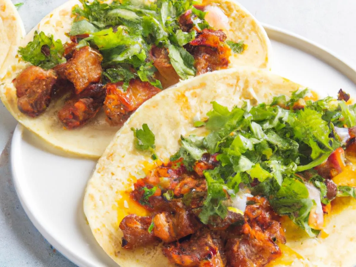 NO TOMATO OR ONIONS - Pork Al Pastor Street Tacos, Tortilla Chips & Green Salad