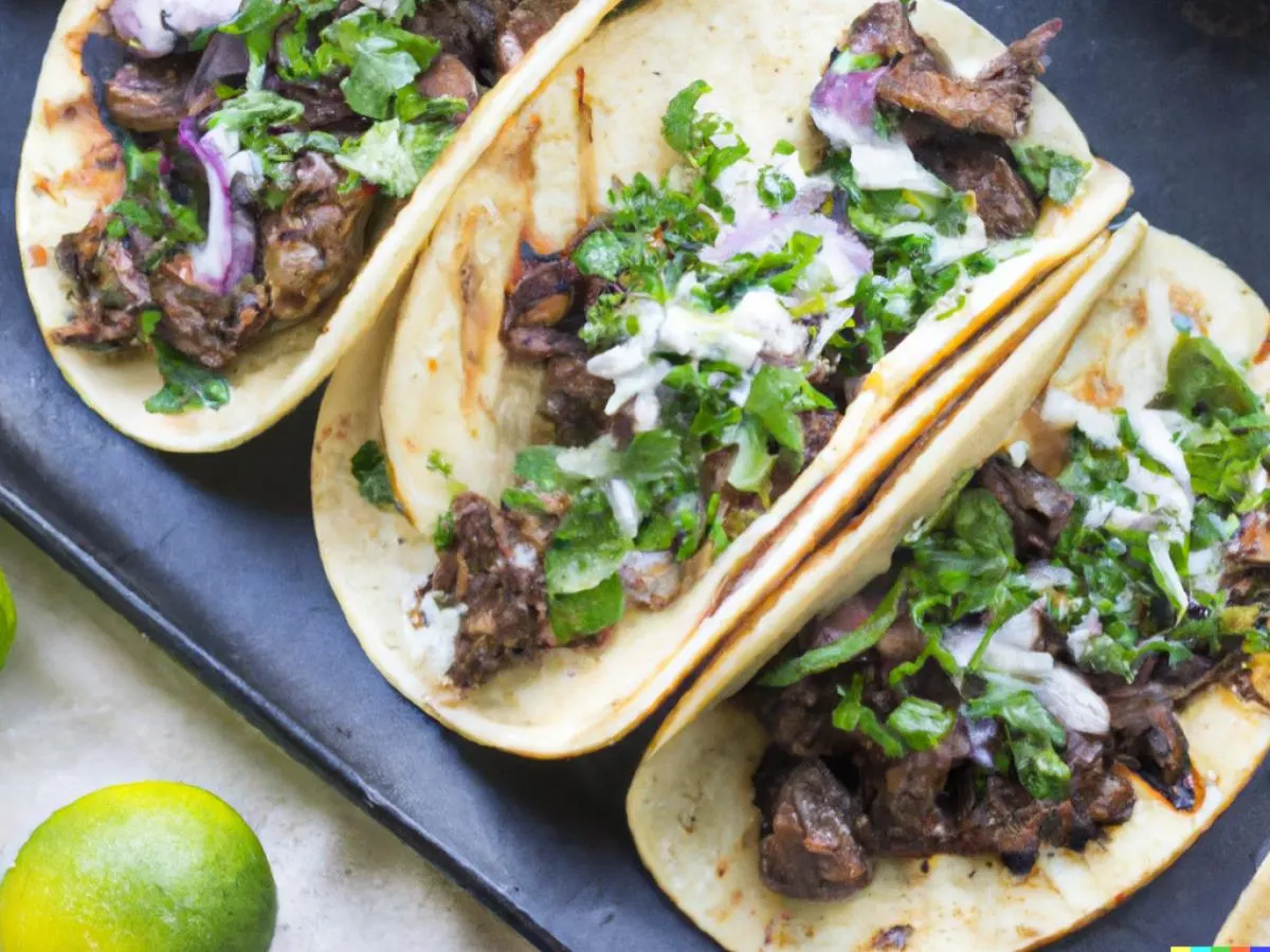 Grilled Beef Super Tacos with Mixed Green Salad