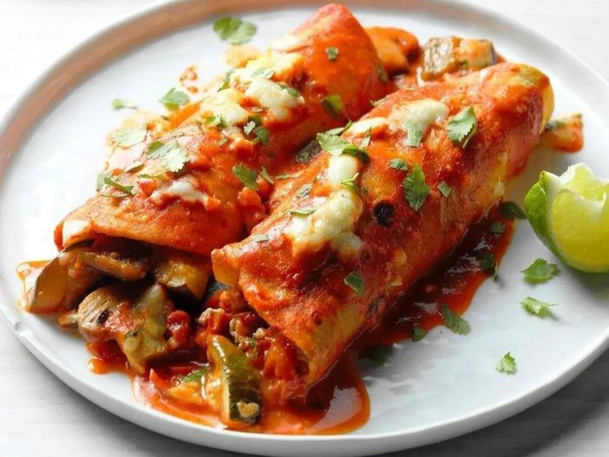 Pollo Asado Enchiladas with Mixed Green Salad