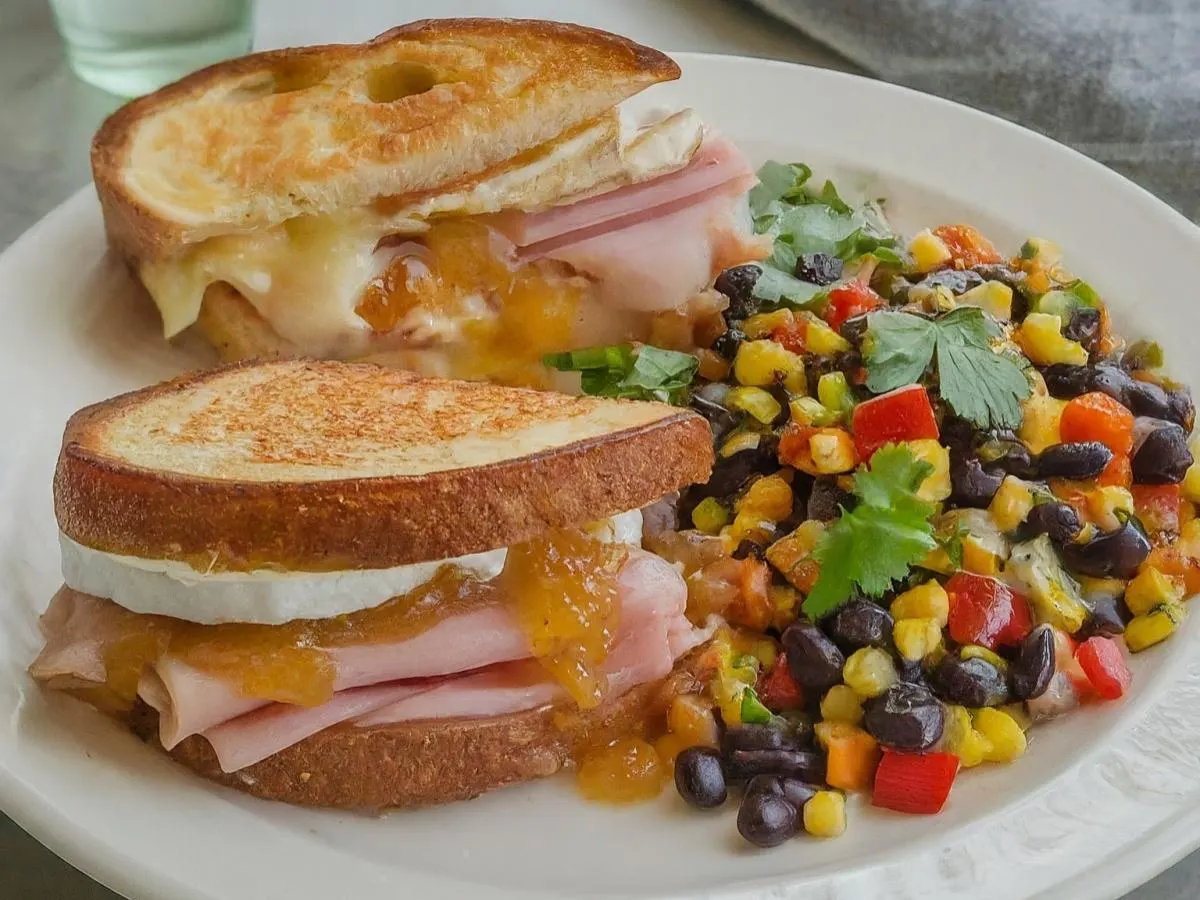 Black Forest Ham & Brie Sandwich with Black Bean & Corn Salad Black Forest Ham & Brie Sandwich with Black Bean & Corn Salad